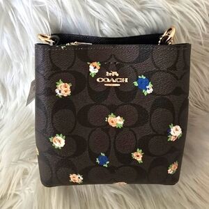 COACH Mini Town Bucket Bag In Signature Canvas With Mini Rose Print C7270